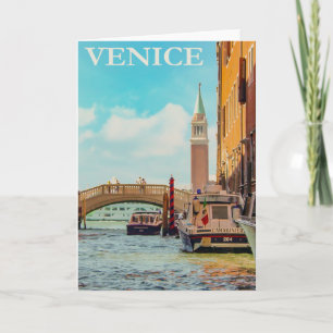 Reise nach Venedig Italien im Vintage-Stil Karte