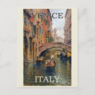 Reise nach Venedig Italien Italienische Gondel Vin Postkarte