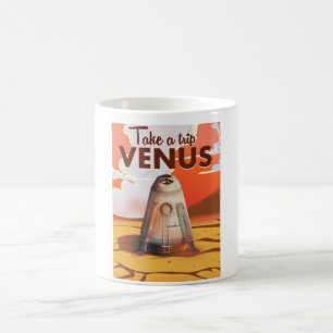Reise nach Venus Reiseplakat. Kaffeetasse