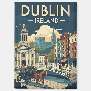 Reise nach Vintage Dublin Irland Magnet