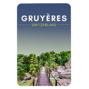 Reise nach Vintage Gruyères Schweiz Magnet