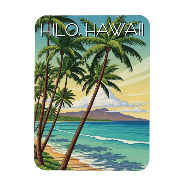 Reise nach Vintage Hilo Hawaii Magnet (Vertikal)