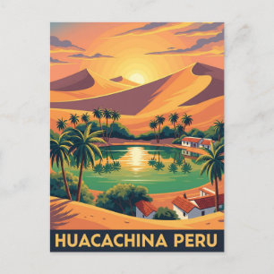 Reise nach Vintage Huacachina Peru Postkarte