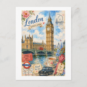 Reise nach Vintage London England Stadt Postkarte