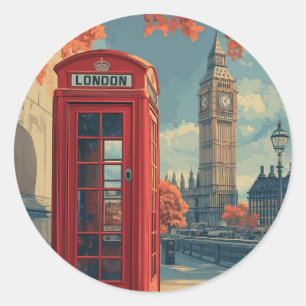 Reise nach Vintage London Runder Aufkleber