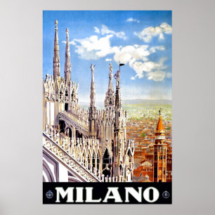 Reise nach Vintage Mailand Italien Einzigartige We Poster