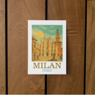 Reise nach Vintage Mailand Italien Retro Duomo Postkarte