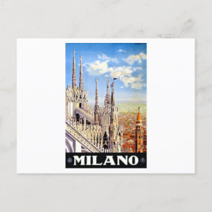 Reise nach Vintage Milano Feiertagspostkarte