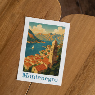 Reise nach Vintage Montenegro Kotor Bay Balkan Postkarte