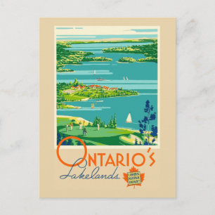 Reise nach Vintage Ontario Lakelands Kanada Postkarte