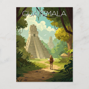 Reise nach Vintage Tikal Guatemala Postkarte