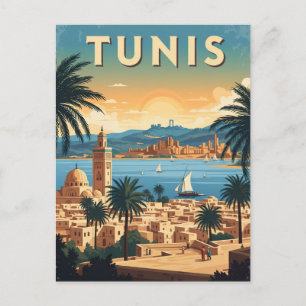 Reise nach Vintage Tunis Tunesien Postkarte