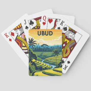 Reise nach Vintage Ubud Bali Indonesien Spielkarten
