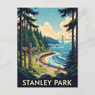 Reise nach Vintage Vancouver Stanley Park Kanada Postkarte