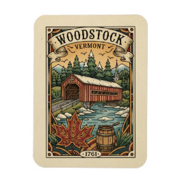Reise nach Woodstock Vermont im Vintage-Stil Magnet