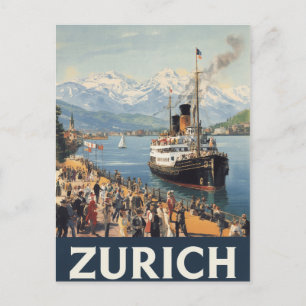 Reise nach Zürich Schweiz Postkarte