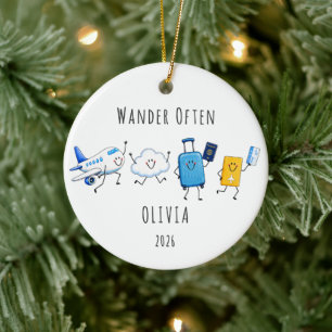 Reise oft Personalisiertes Reiseandenken Keramik Ornament