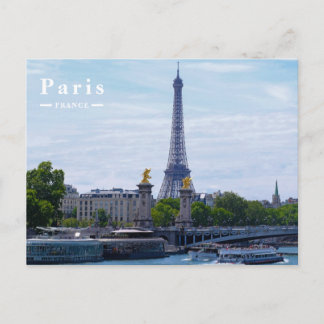 Reise Paris Frankreich Eiffelturm und Seine Feiertagspostkarte