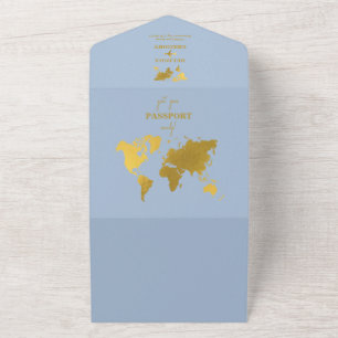 Reise-Pass für Hochzeiten in fernen Ländern in sta All In One Einladung