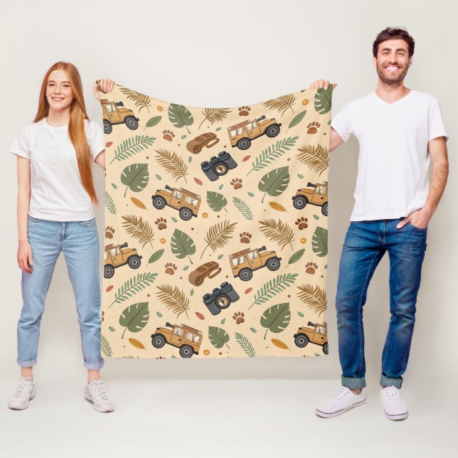 Reise-Pattern im Vintage-Look (3) Fleecedecke (Beispiel)