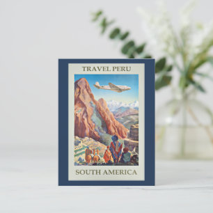 Reise Peru, Vintage-Plakat, Postkarte