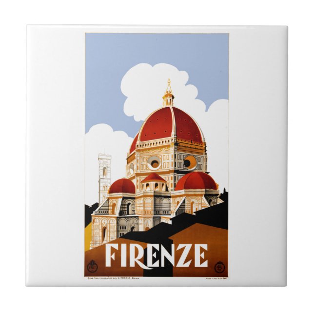 Reise-Plakat 1930 Florenz Italien Fliese (Vorderseite)