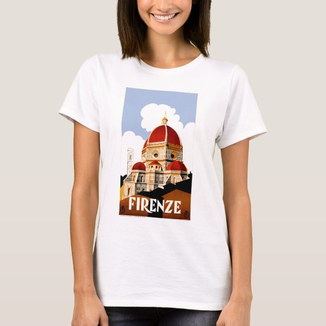 Reise-Plakat 1930 Florenz Italien T-Shirt (Vorderseite)