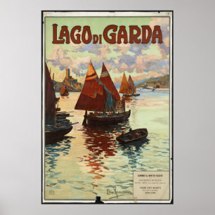 Reise-Plakat-Anzeigen-Retro Druck Lago di Garda Poster