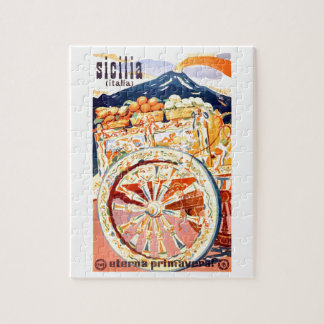 Reise-Plakat-ewiger Frühling 1947 Siziliens Puzzle