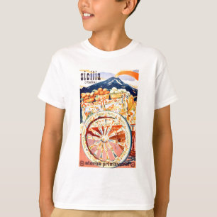 Reise-Plakat-ewiger Frühling 1947 Siziliens T-Shirt