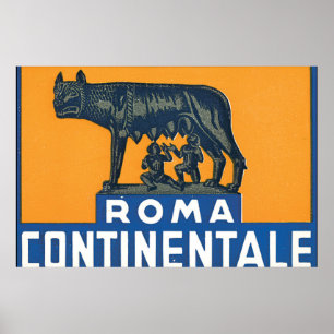 Reise-Plakat-Grafik Roms Continentale_Vintage Poster