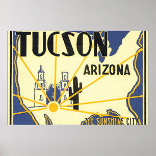 Reise-Plakat-Grafik Tucsons Arizona_Vintage Poster