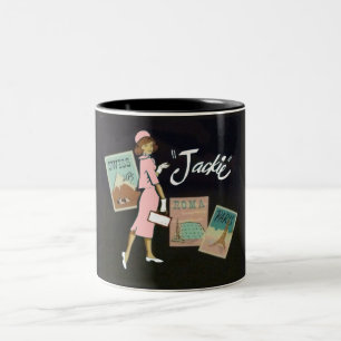 Reise-Plakat Jackie Kennedy Zweifarbige Tasse