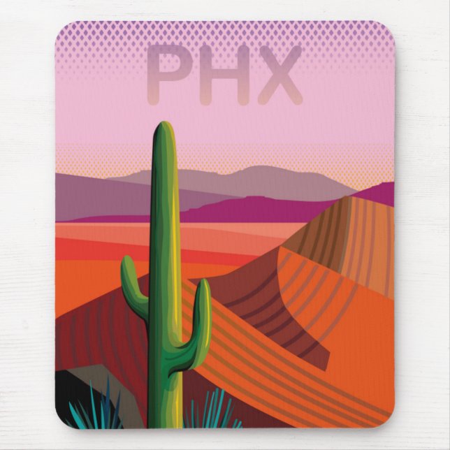 Reise-Plakat Phoenix Arizona | Mousepad (Vorne)