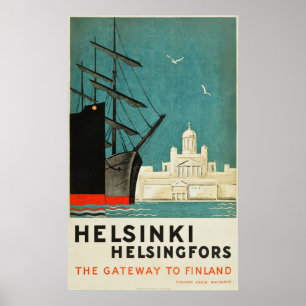 Reise-Plakat-Zugang Helsinkis, Finnland nach Poster