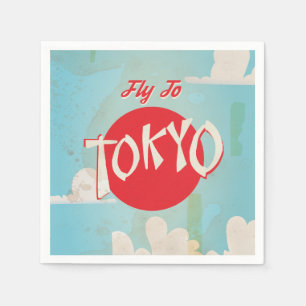 Reise-Plakate Vintagen Tokyos, Japan Serviette