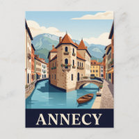Reise-Postkarte Annecy im Vintage-Stil