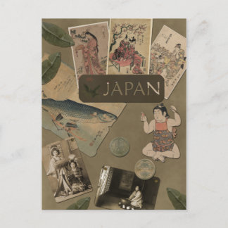 Reise-Postkarte aus dem alten Japan Postkarte