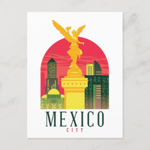 Reise-Postkarte aus Mexico City im Vintage-Stil Postkarte