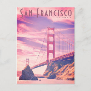 Reise-Postkarte der Vintage Golden Gate Bridge Postkarte