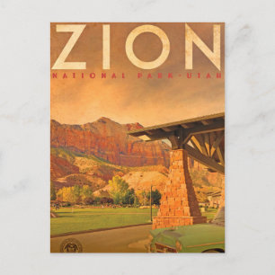 Reise-Postkarte des Zion National Park Utah im Vin Postkarte