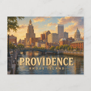 Reise-Postkarte im Vintage-Stil aus Providence, Rh Postkarte