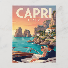 Reise-Postkarte im Vintage-Stil | Capri Italien Postkarte