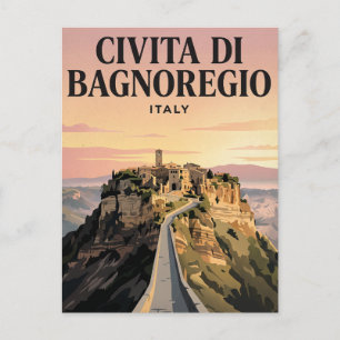 Reise-Postkarte im Vintage-Stil Civita di Bagnor Postkarte
