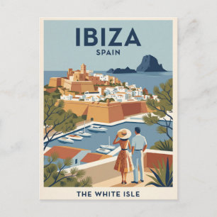 Reise-Postkarte im Vintage-Stil Ibiza Spanien Postkarte