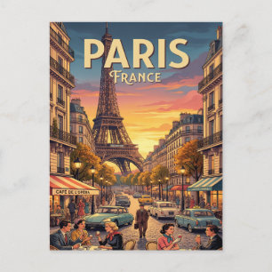 Reise-Postkarte im Vintage-Stil Paris Frankreich Postkarte