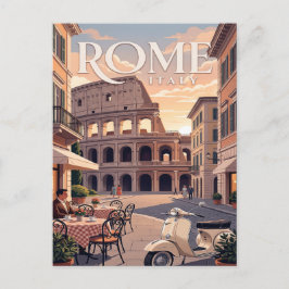 Reise-Postkarte im Vintage-Stil | Rom Italien Postkarte