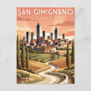 Reise-Postkarte im Vintage-Stil San Gimignano Ital Postkarte