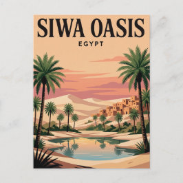 Reise-Postkarte im Vintage-Stil | Siwa-Oase, Ägypt Postkarte