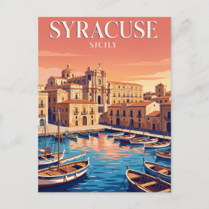 Reise-Postkarte im Vintage-Stil Syrakus Sizilien Postkarte